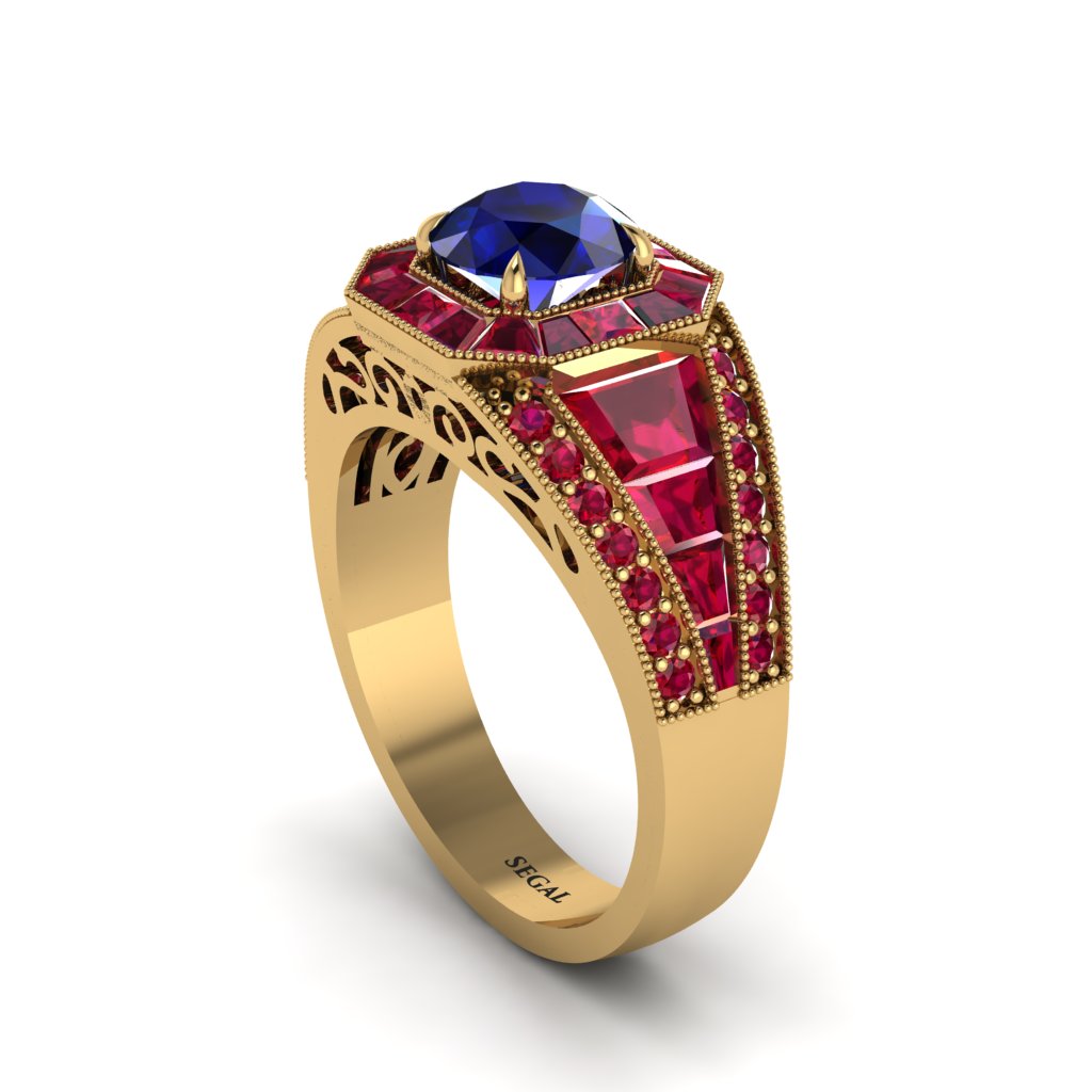 Sapphire Royal Radiance Halo Engagement Ring - Liana No. 58