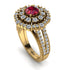 Ruby Double Halo Gold Engagement Ring - Danielle No. 10 image 2