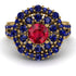 Ruby Double Halo Gold Engagement Ring - Danielle No. 70 image 3