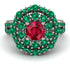 Ruby Double Halo Gold Engagement Ring - Danielle No. 27 image 3