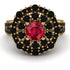 Ruby Double Halo Gold Engagement Ring - Danielle No. 40 image 2
