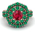 Ruby Double Halo Gold Engagement Ring - Danielle No. 26 image 2
