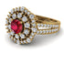 Ruby Double Halo Gold Engagement Ring - Danielle No. 10 image 1