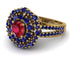 Ruby Double Halo Gold Engagement Ring - Danielle No. 70 image 1