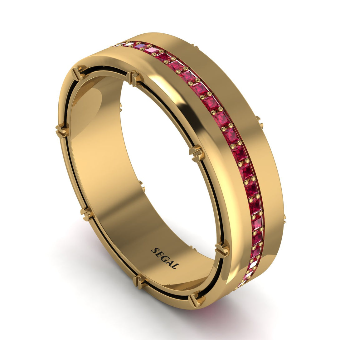 Ruby Eternal Elegance Men’s Wedding Ring - Roman No. 10
