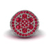 4.1ct Ruby Men's Cluster Pinky Ring - August No. 12 image 3