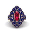 Ruby Three Layer Halo Marquise Ring - Destiny No. 71 image 1