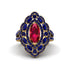 Ruby Three Layer Halo Marquise Ring - Destiny No. 70 image 1
