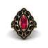 Ruby Three Layer Halo Marquise Ring - Destiny No. 40 image 1