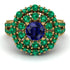 Sapphire Double Halo Gold Engagement Ring - Danielle No. 28 image 2