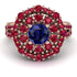 Sapphire Double Halo Gold Engagement Ring - Danielle No. 59 image 3
