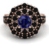Sapphire Double Halo Gold Engagement Ring - Danielle No. 44 image 2