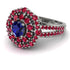 Sapphire Double Halo Gold Engagement Ring - Danielle No. 60 image 1