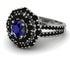 Sapphire Double Halo Gold Engagement Ring - Danielle No. 45 image 1