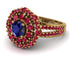 Sapphire Double Halo Gold Engagement Ring - Danielle No. 58 image 1