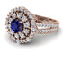 Sapphire Double Halo Gold Engagement Ring - Danielle No. 14 image 1