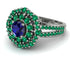 Sapphire Double Halo Gold Engagement Ring - Danielle No. 30 image 1