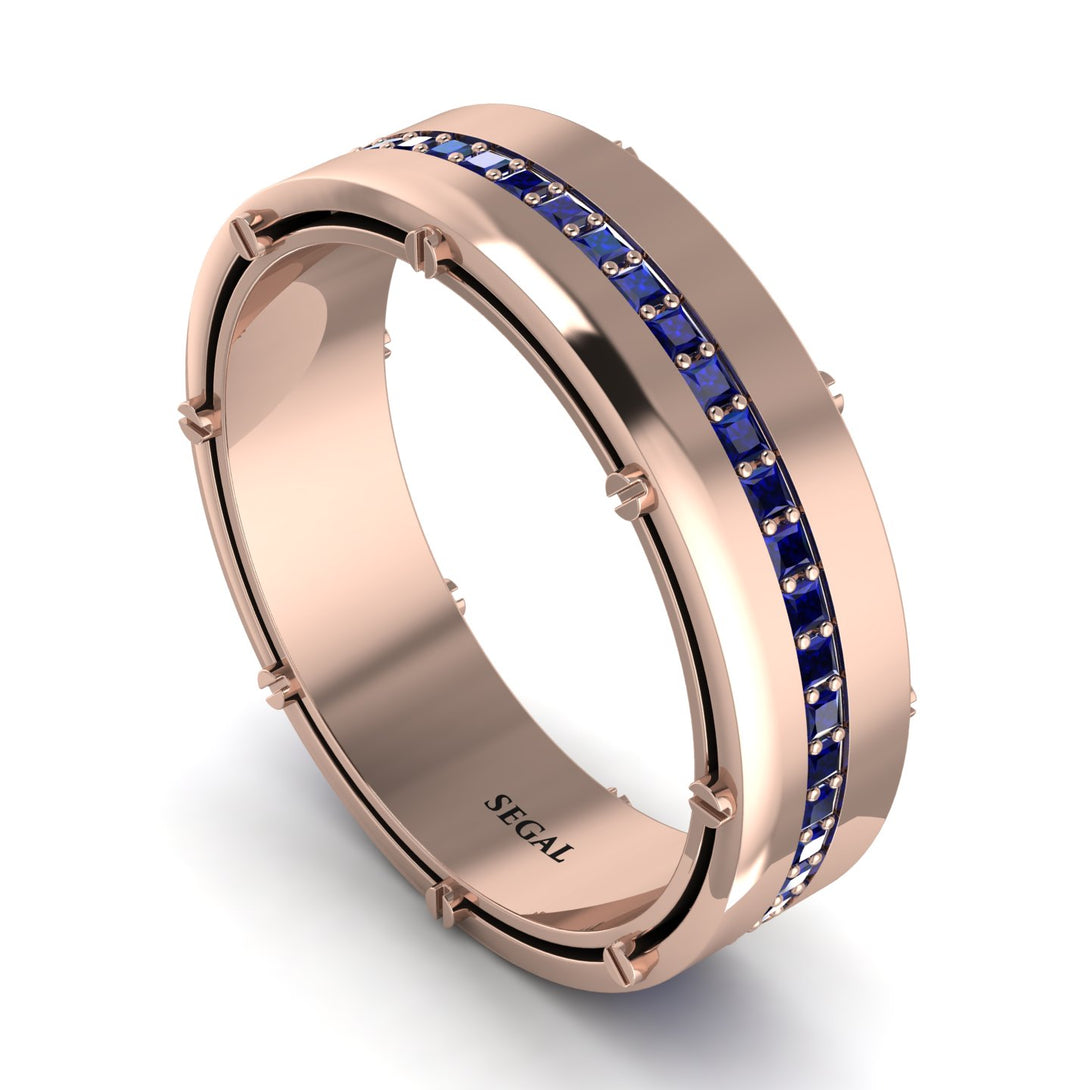 Sapphire Eternal Elegance Men’s Wedding Ring - Roman No. 14