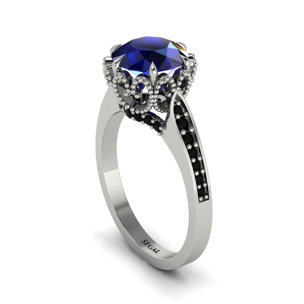Sapphire Milgrain Engagement Ring - Yara No. 45