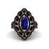 Sapphire Three Layer Halo Marquise Ring - Destiny No. 44 image 1