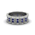 Sapphire Wavy Gold Men's Wedding Ring - Joshua No. 15 image 2