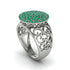 Emerald Signet Filigree Pave Engagement Ring - Rylie No. 6 image 1
