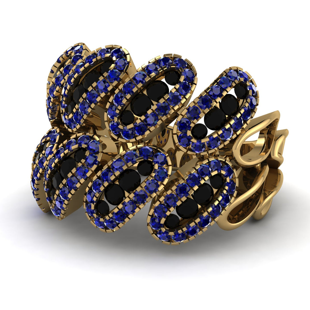 Black Diamond Stylish Bloom Fashion Ring - Drew No. 67