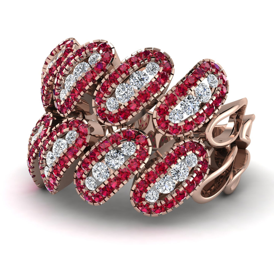 Diamond Stylish Bloom Fashion Ring - Drew No. 47