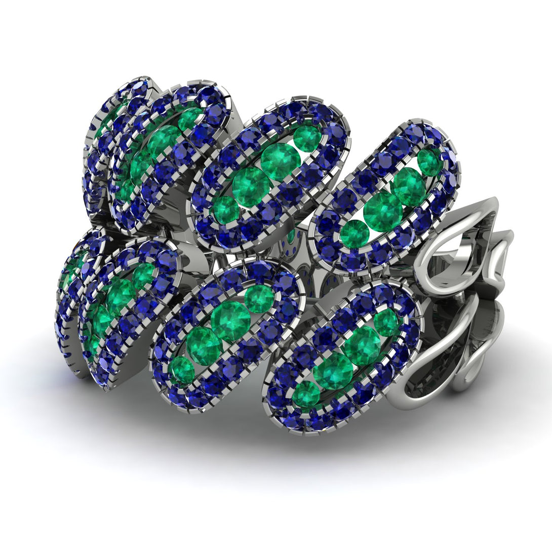 Emerald Stylish Bloom Fashion Ring - Drew No. 66