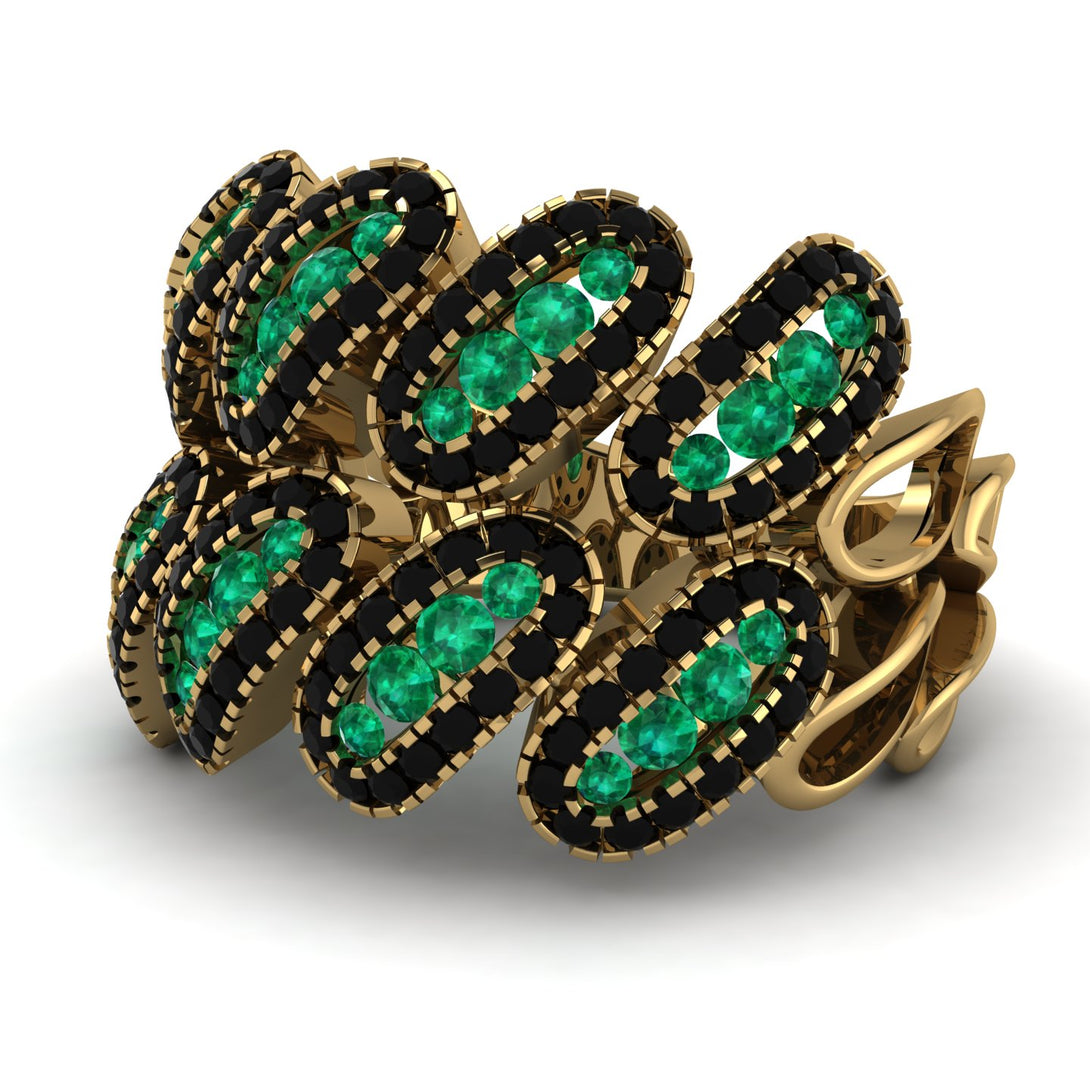 Emerald Stylish Bloom Fashion Ring - Drew No. 34
