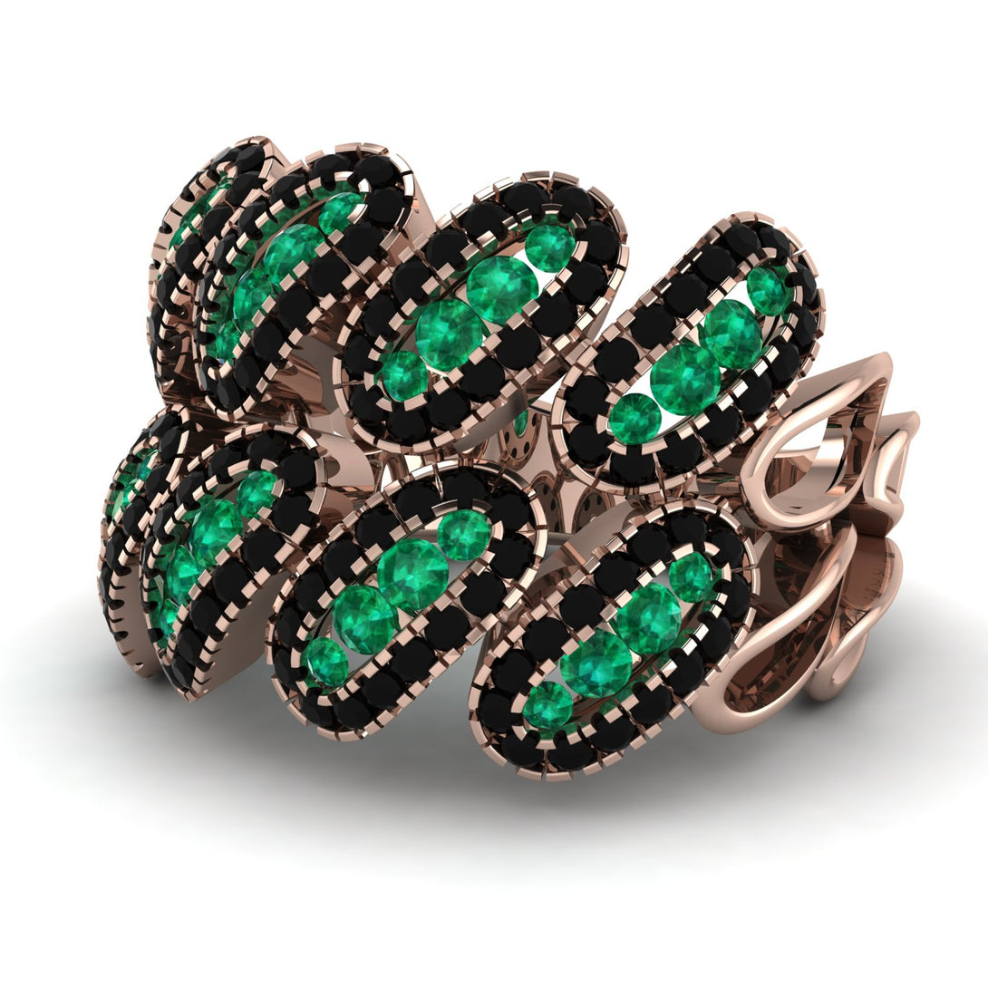 Emerald Stylish Bloom Fashion Ring - Drew No. 35