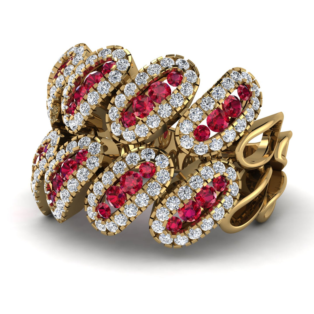 Ruby Stylish Bloom Fashion Ring - Drew No. 10