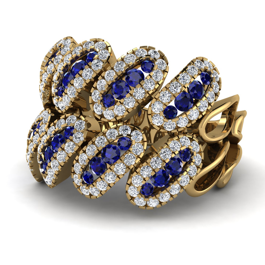 Sapphire Stylish Bloom Fashion Ring - Drew No. 13