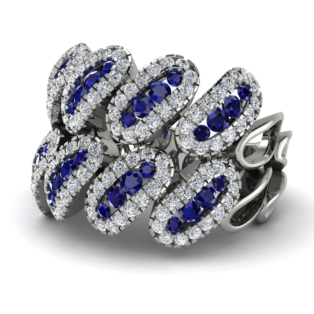 Sapphire Stylish Bloom Fashion Ring - Drew No. 15