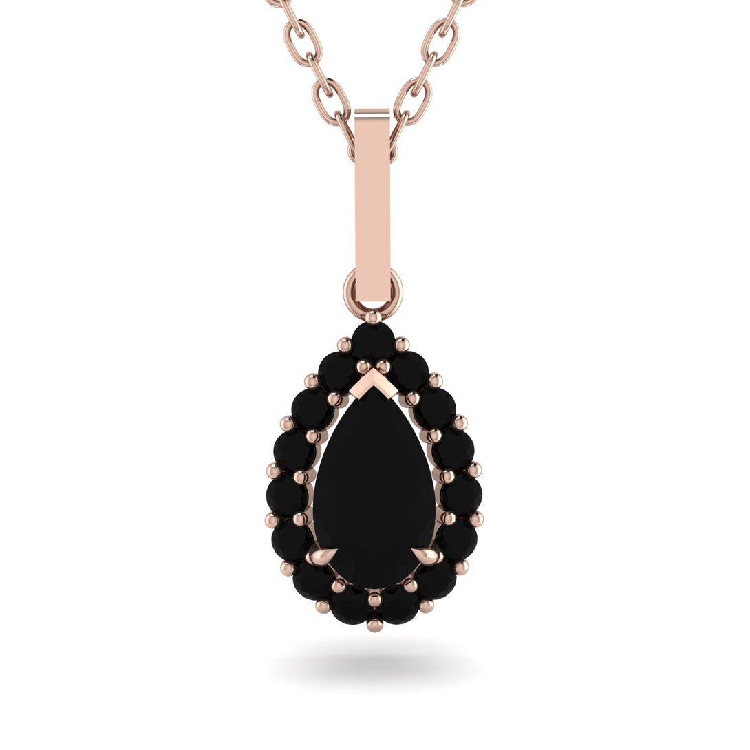 Black Diamond Tear Of Eternity Pendant - Jolene No. 38