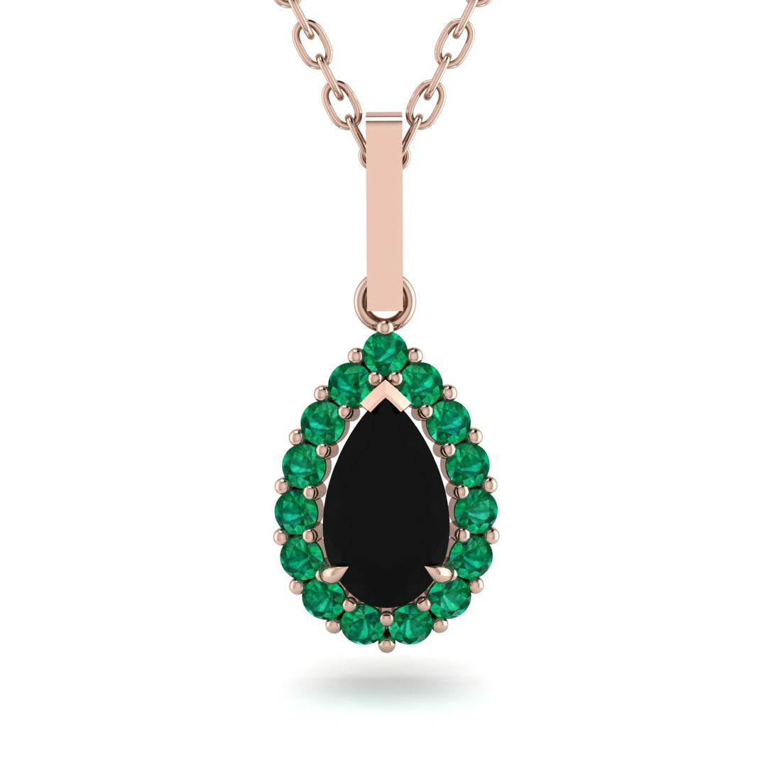 Black Diamond Tear Of Eternity Pendant - Jolene No. 23