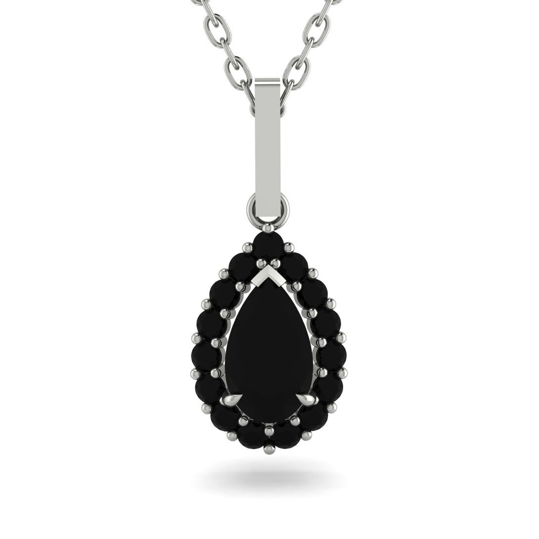 Black Diamond Tear Of Eternity Pendant - Jolene No. 39