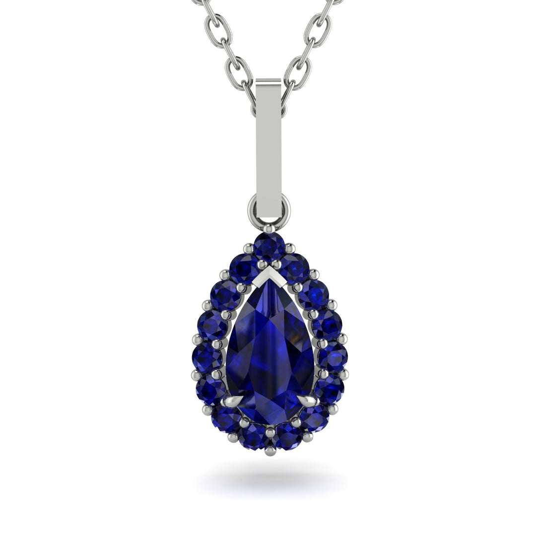 Sapphire Tear Of Eternity Pendant - Jolene No. 75