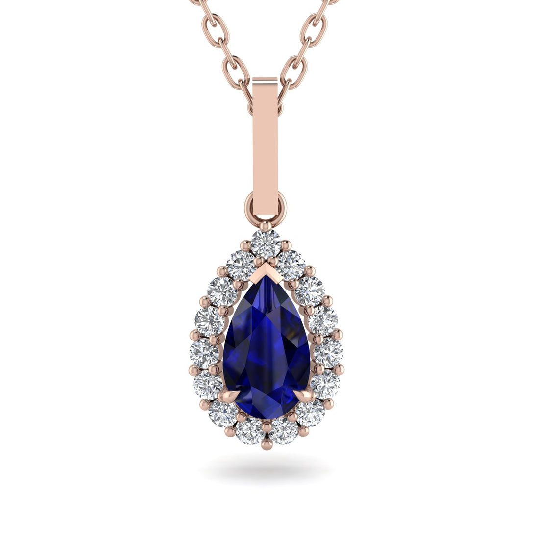 Sapphire Tear Of Eternity Pendant - Jolene No. 14