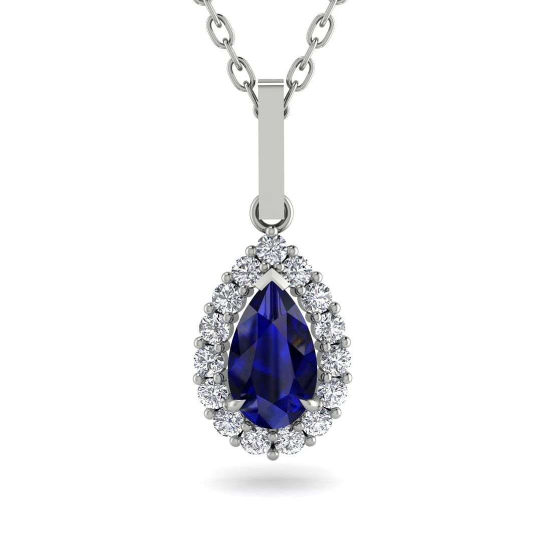 Sapphire Tear Of Eternity Pendant - Jolene No. 15