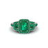 Emerald Three Halo Radiance Engagement Ring - Emely No. 21 image 2