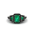 Emerald Three Halo Radiance Engagement Ring - Emely No. 36 image 2
