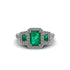 Emerald Three Halo Radiance Engagement Ring - Emely No. 6 image 2