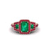 Emerald Three Halo Radiance Engagement Ring - Emely No. 50 image 2