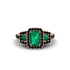 Emerald Three Halo Radiance Engagement Ring - Emely No. 35 image 2