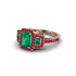 Emerald Three Halo Radiance Engagement Ring - Emely No. 50 image 3