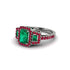 Emerald Three Halo Radiance Engagement Ring - Emely No. 51 image 3