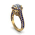 Diamond Three Halo Milgrain Engagement Ring - Mira No. 61 image 1