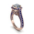 Diamond Three Halo Milgrain Engagement Ring - Mira No. 62 image 1