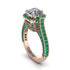 Diamond Three Halo Milgrain Engagement Ring - Mira No. 17 image 1